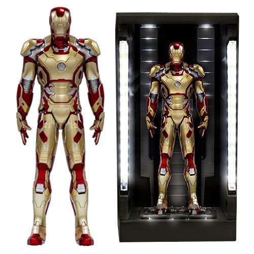 Iron Man 3 Mark 42 Action Hero Vignette with Lighted Hall of Armor 1:9 Scale Pre-Assembled Model Kit